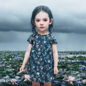 Saga Wendotte, "Blue Lily", little people,fotografi fine art print