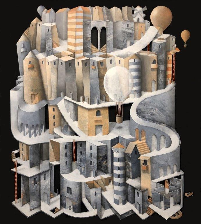 Stefan MÅS Persson, "Fler möjligheter", akryl på mdf, 122x100 cm