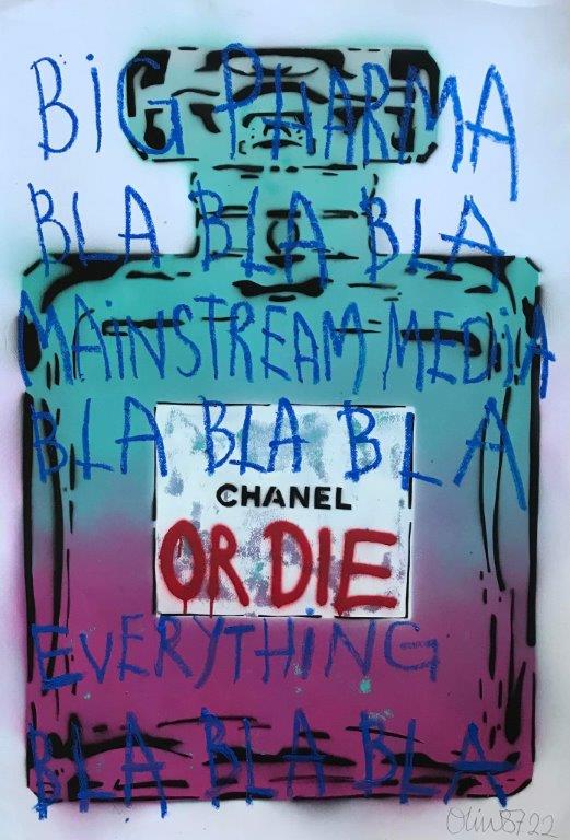 Oliw87, Chanel or Die, mixed media on paper