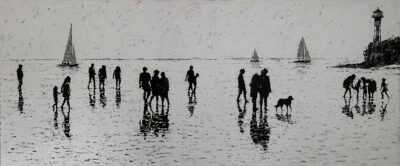 Rasmus Hirthe, Stroll on the beach, akryl på duk, 110x260, 48 200kr